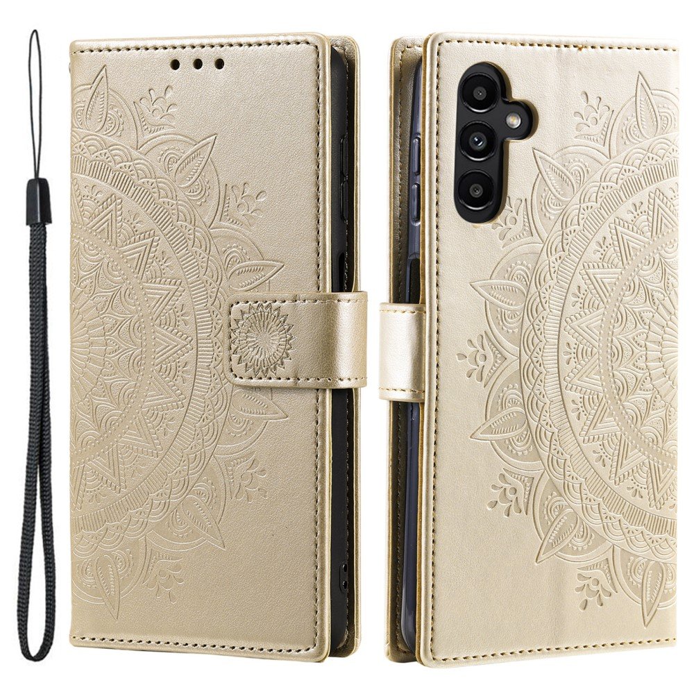 SKALO Samsung S25 Mandala Plånboksfodral - Guld