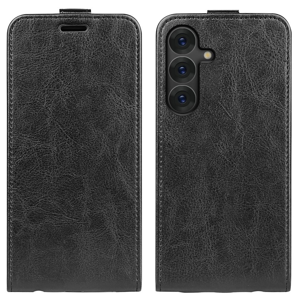 SKALO Samsung S25 Vertical Flip PU-Läder Plånboksfodral - Svart