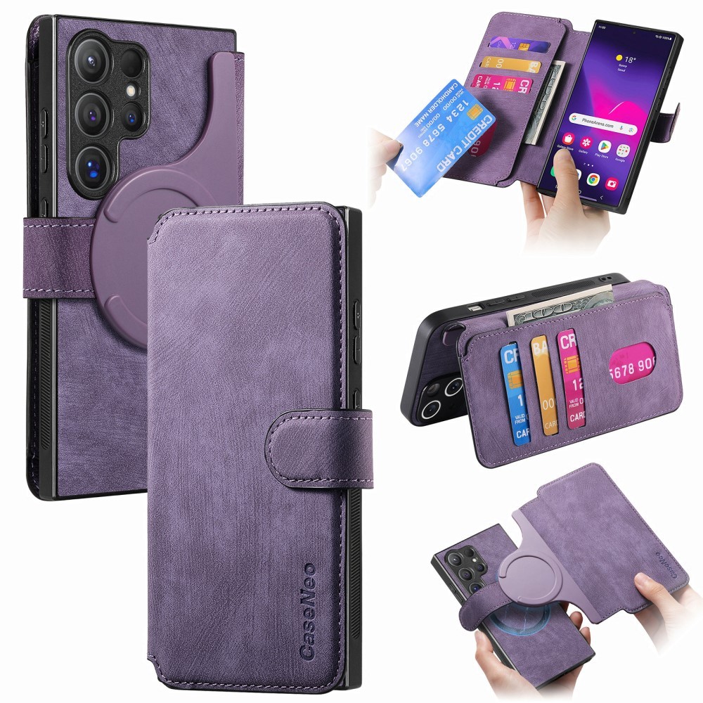 SKALO Samsung S25 Ultra CASENEO MW-03 Plånboksfodral - Lila