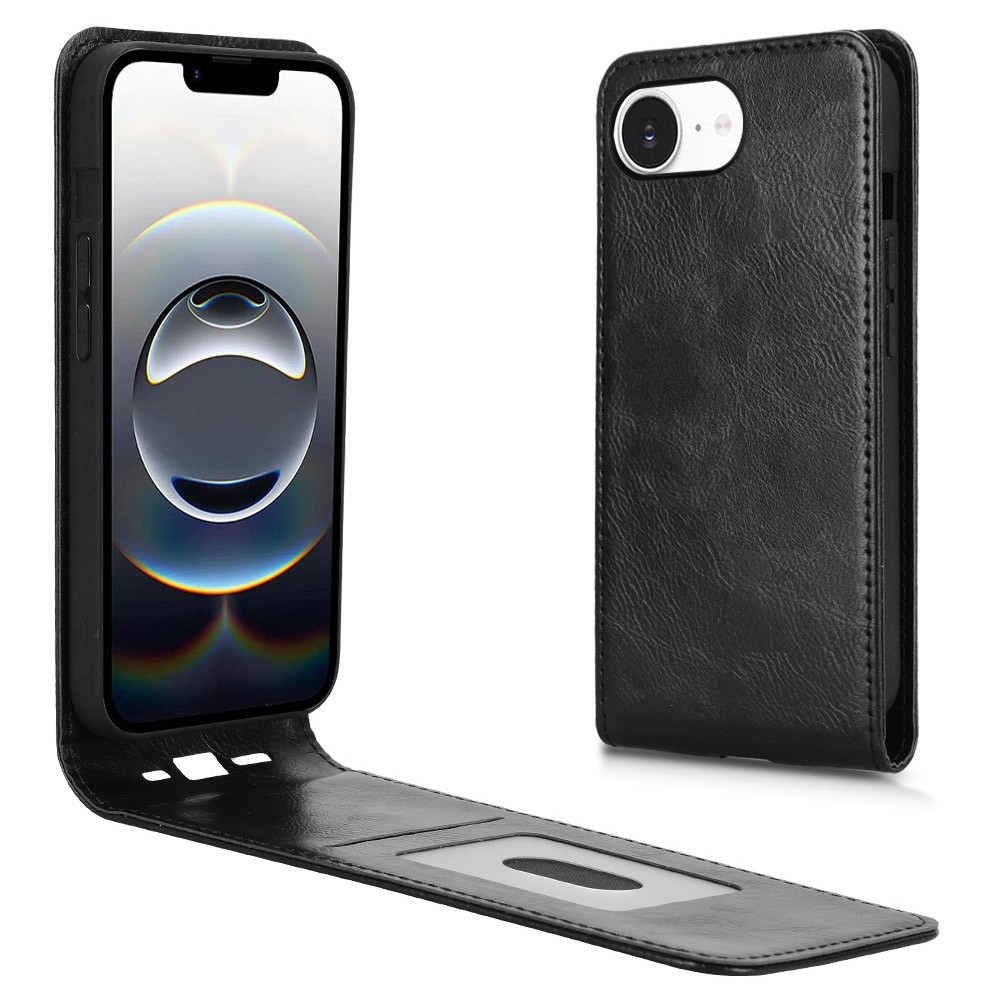 SKALO iPhone 16e Vertical PU-Läder Skal - Svart