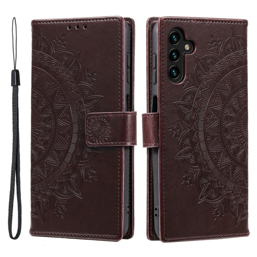 SKALO Samsung A26 5G Mandala Plånboksfodral - Brun