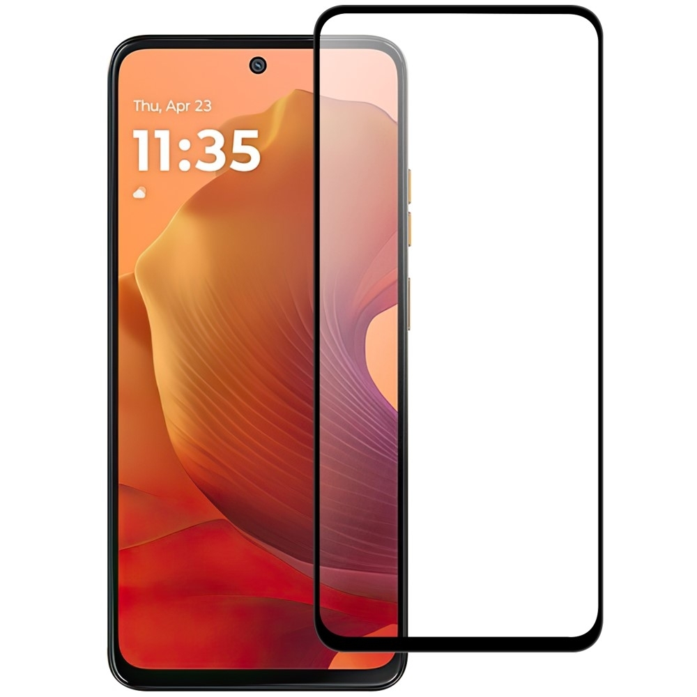 SKALO Motorola Moto G15 Power Heltäckande Skärmskydd Härdat Glas - Svart