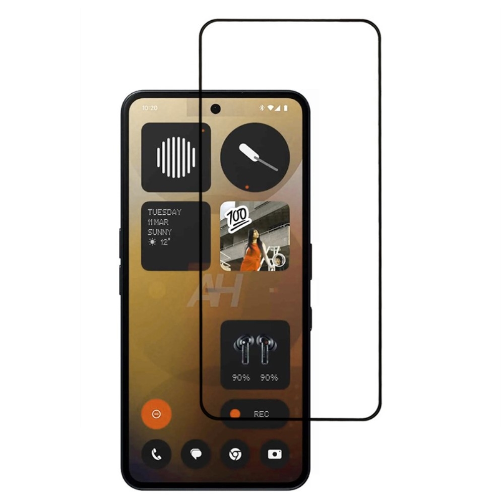 2-PACK SKALO Nothing Phone (3a) Pro Heltäckande Skärmskydd Härdat Glas - Svart