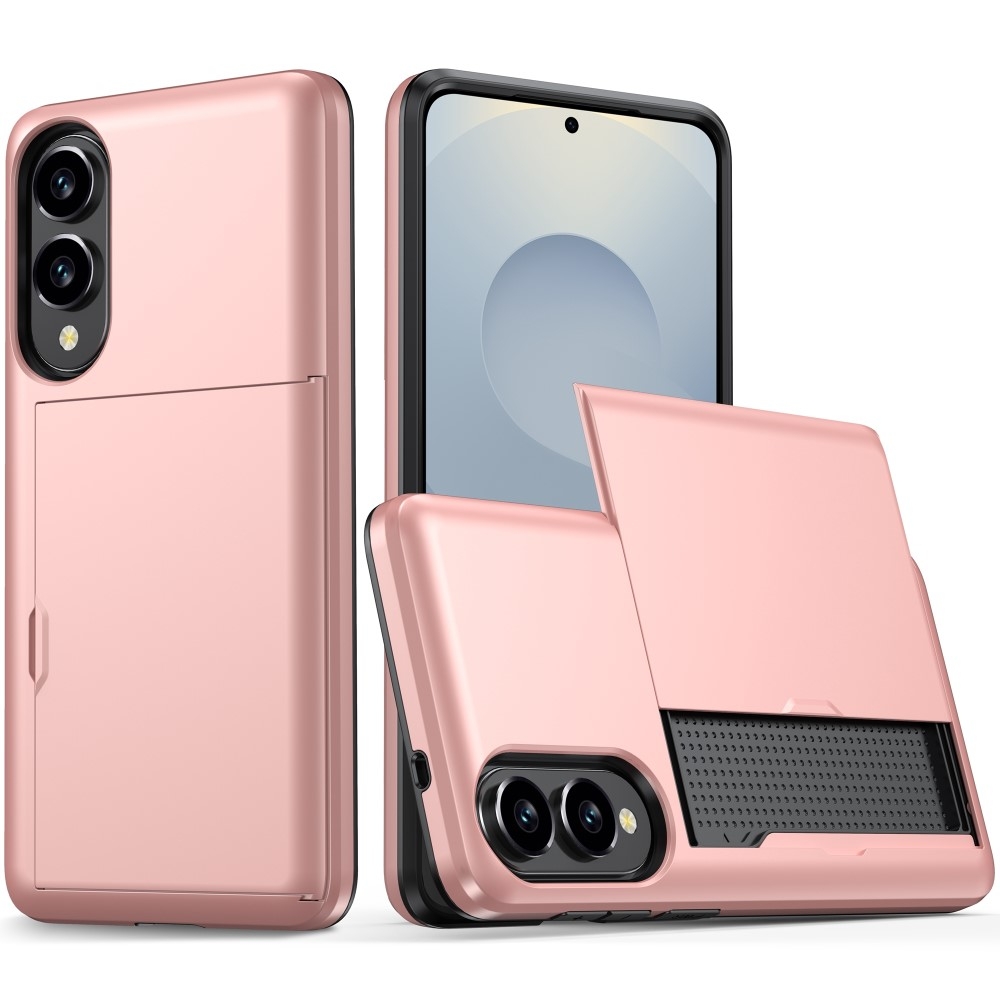 SKALO Samsung S25 Edge Armor Korthållare Skal - Roséguld