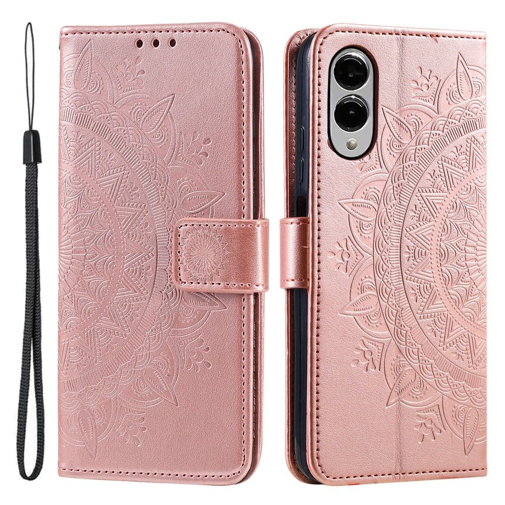 SKALO Samsung S25 Edge Mandala Plånboksfodral - Roséguld