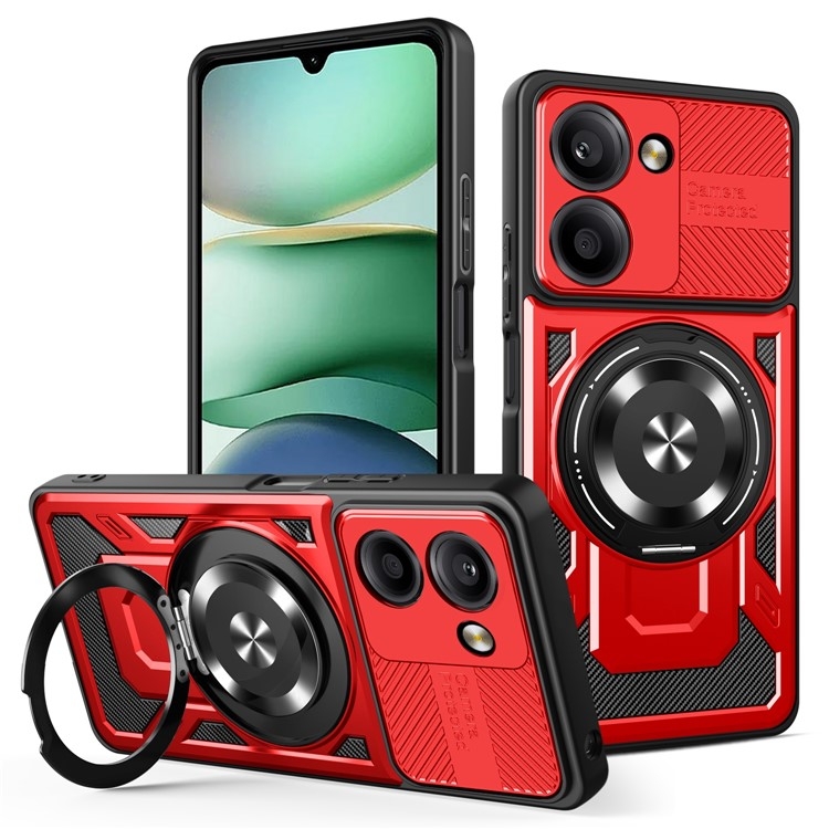 SKALO Xiaomi Redmi A5 4G Armor Hybrid Magnetring Skal - Röd