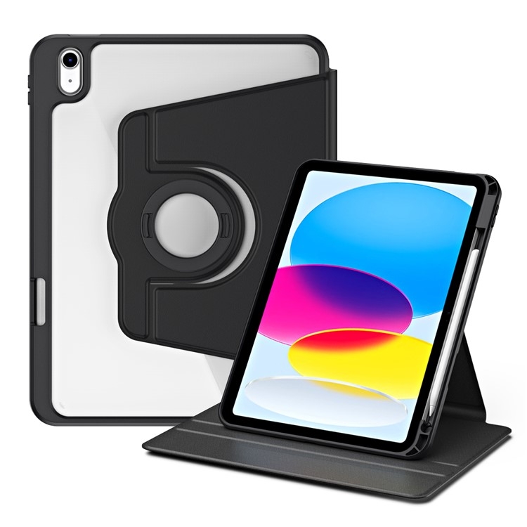 SKALO iPad 11" (2025) PU-Läder Rotary Kickstand Detachable 2 i 1 Fodral - Svart
