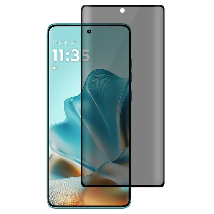SKALO Motorola Edge 60 Pro 5G Privacy Skärmskydd Härdat Glas - Svart
