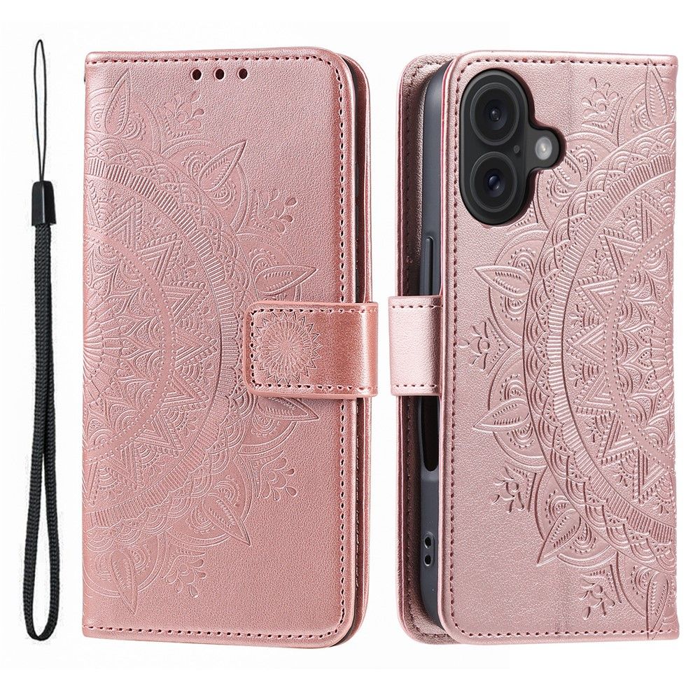 SKALO iPhone 17 Mandala Plånboksfodral - Roséguld