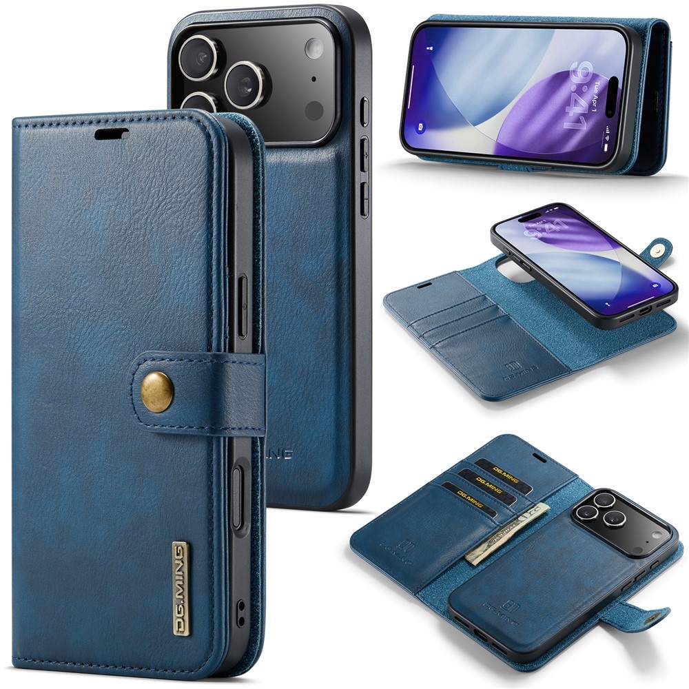 DG MING iPhone 17 Pro 2-i-1 Magnet Plånboksfodral - Blå