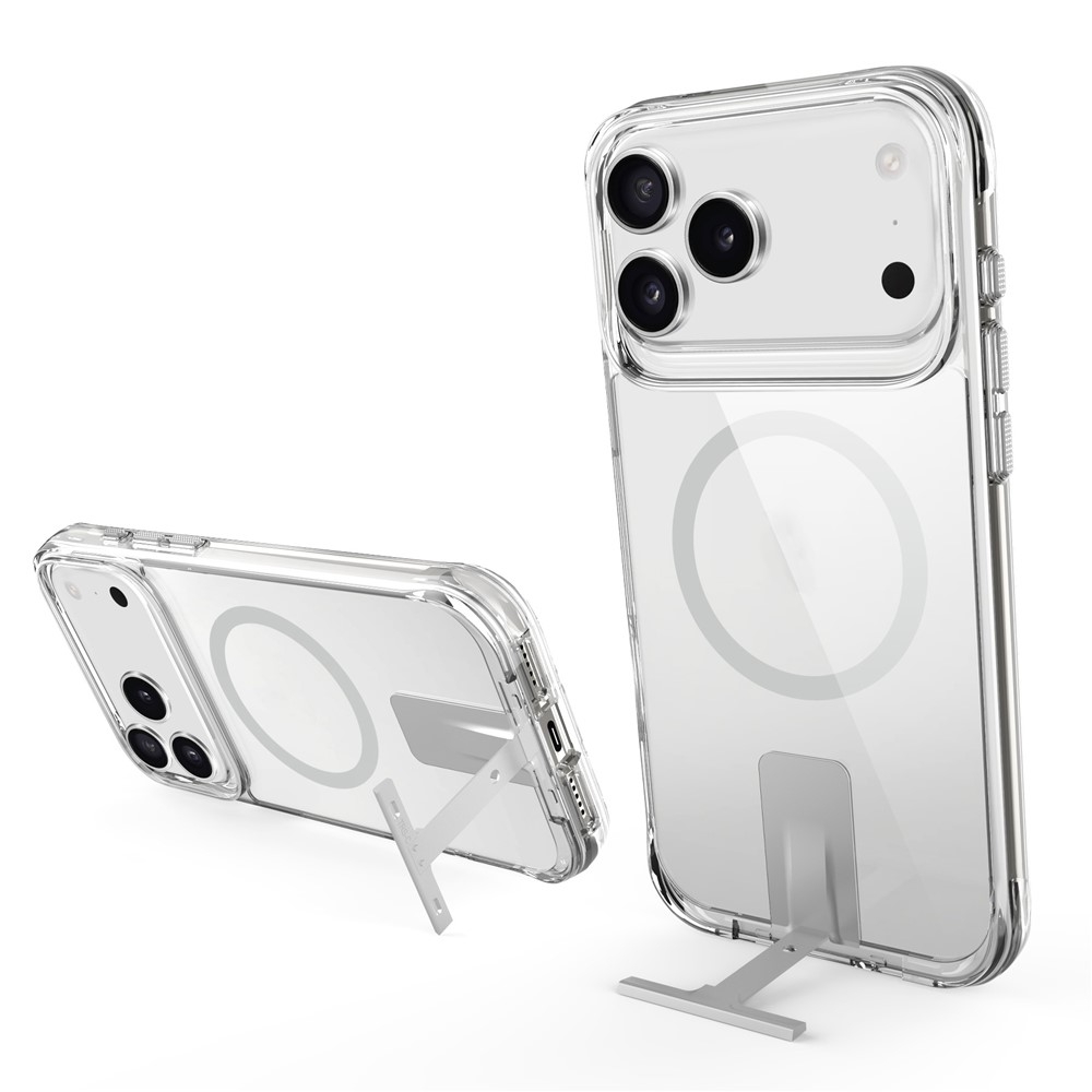 SKALO iPhone 17 Pro Max Alu Kickstand TPU Skal - Transparent