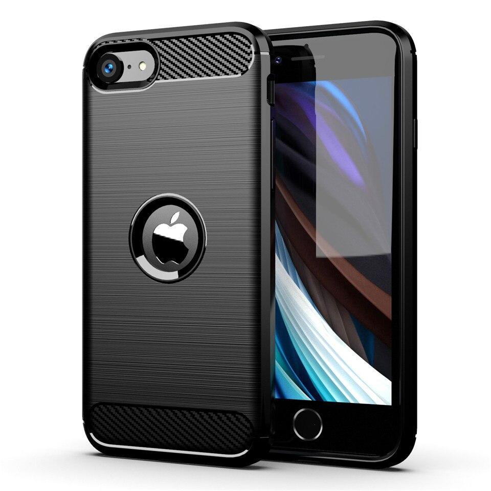 SKALO iPhone SE (2020/2022) Armor Carbon Stöttåligt TPU-skal
