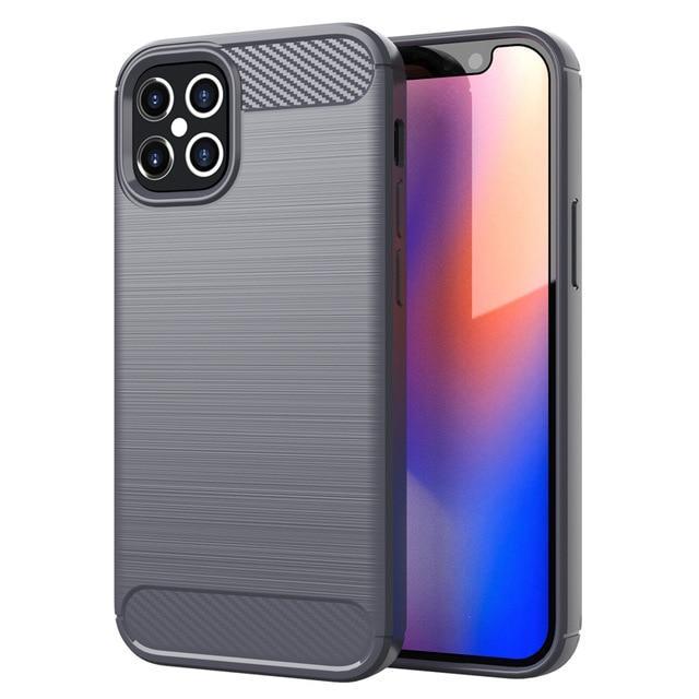 SKALO iPhone 12 Pro Max Armor Carbon Stöttåligt TPU-skal