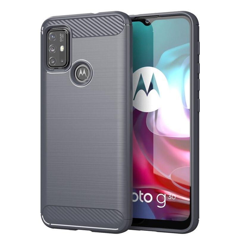 SKALO Moto G30 Armor Carbon Stöttåligt TPU-skal