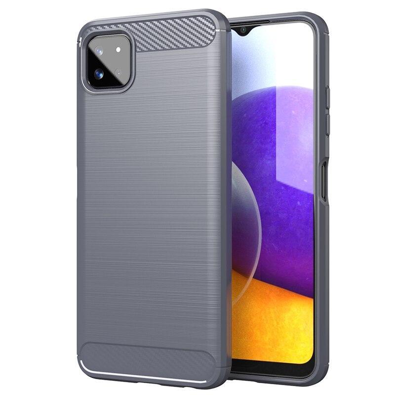 SKALO Samsung A22 Armor Carbon Stöttåligt TPU-skal