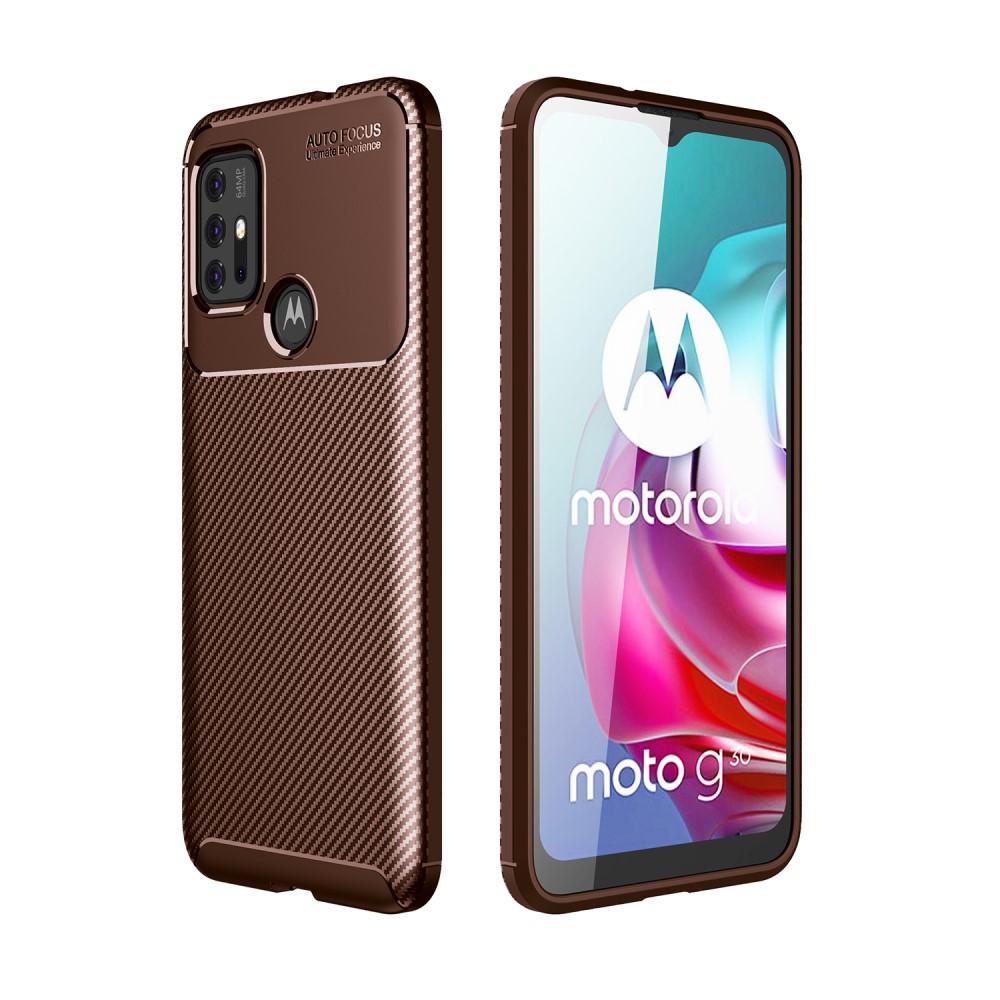 SKALO Moto G30 Carbon Fiber TPU-skal