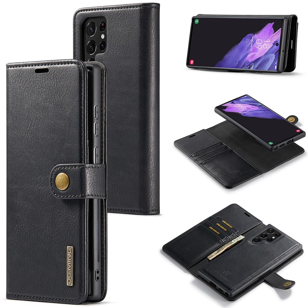 DG MING Samsung S22 Ultra 2-i-1 Magnet Plånboksfodral - Svart