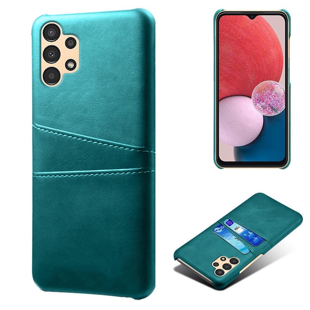 SKALO Samsung A13 PU-Läder Korthållare Skal - Turkos