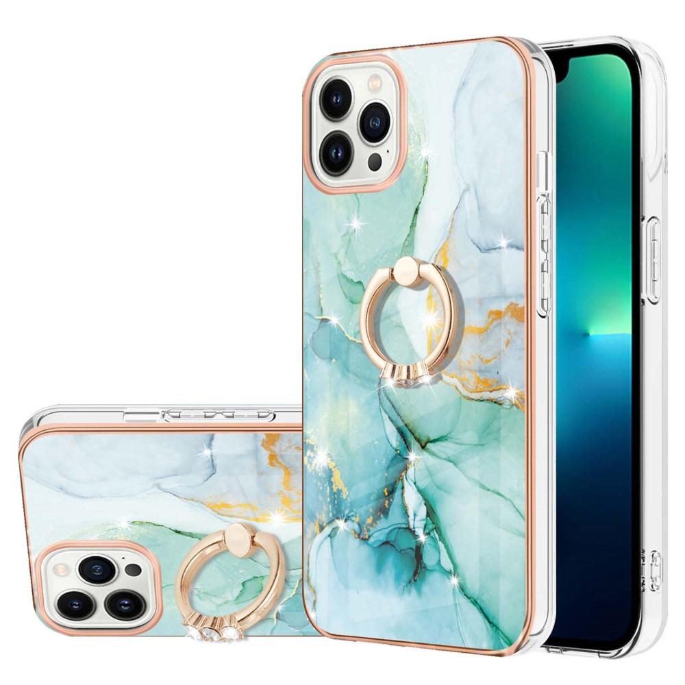 SKALO iPhone 14 Pro Marmor TPU Skal Med Ring - Motiv 4