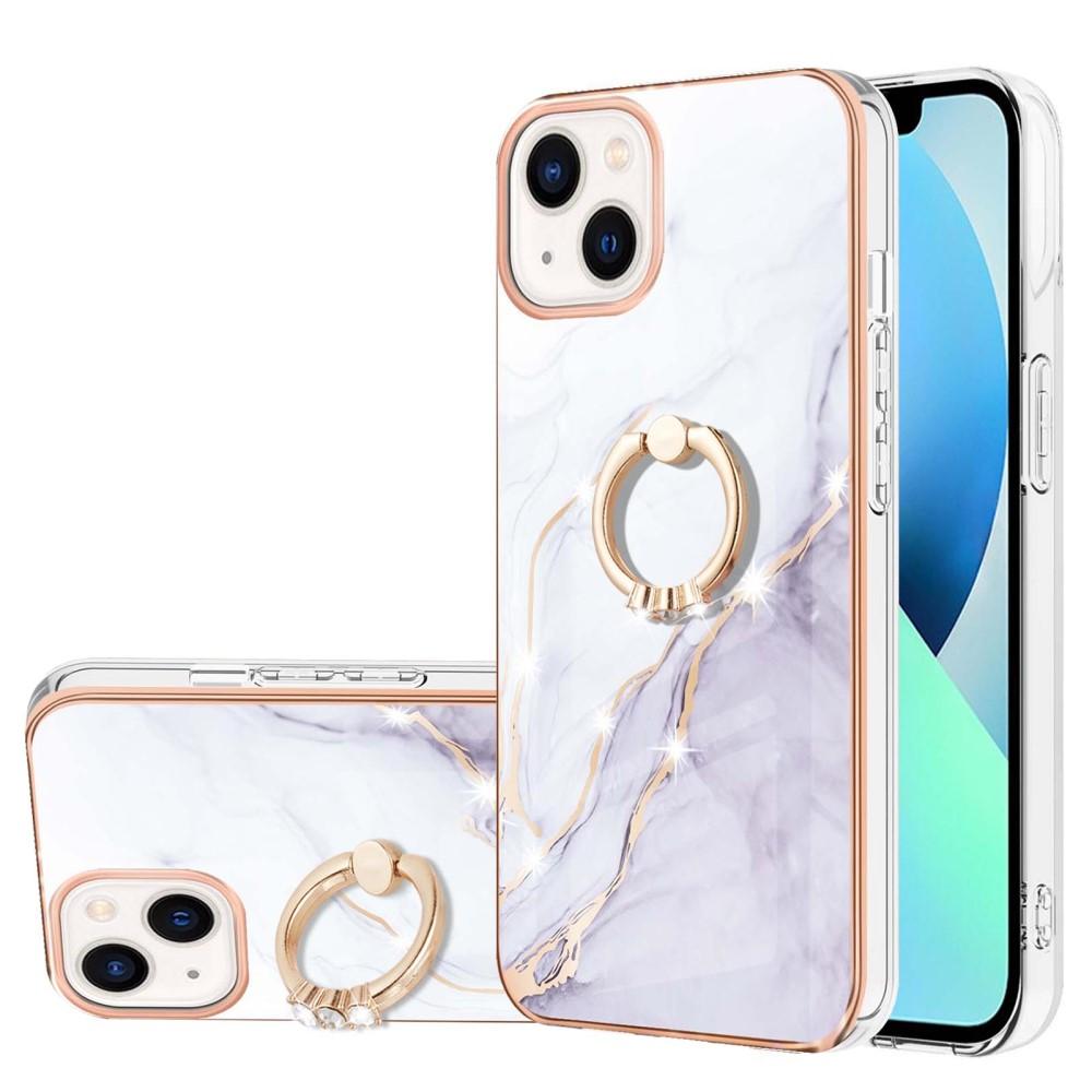 SKALO iPhone 14 Plus Marmor TPU Skal Med Ring - Motiv 3