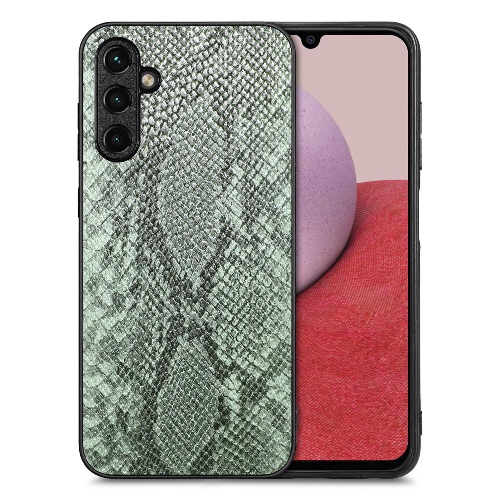 SKALO Samsung A14 / Ormskinn PU-Läder Hybrid Skal