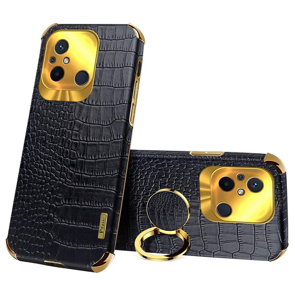 SKALO Xiaomi Redmi 12C Krokodil Guldkant Skal