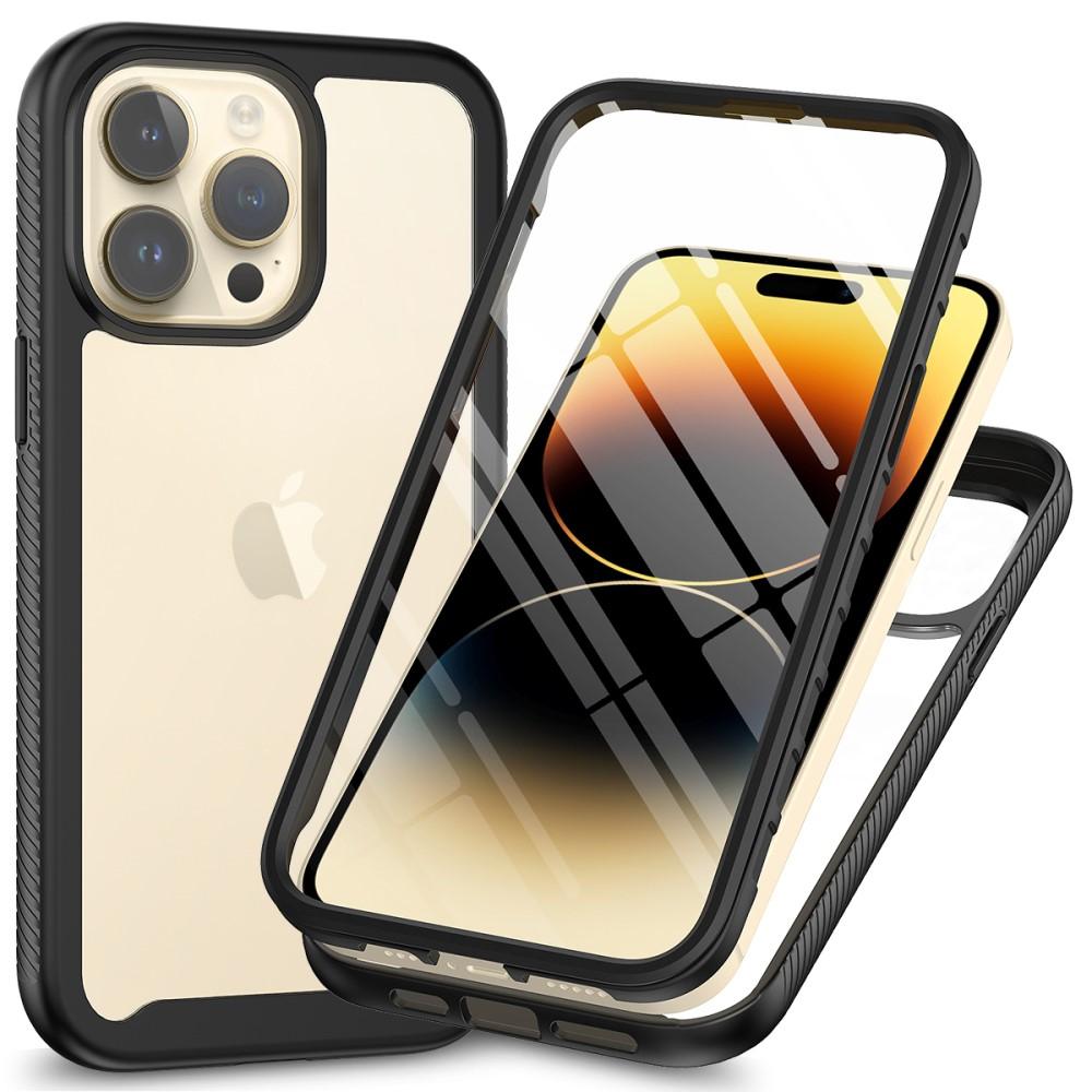 SKALO iPhone 15 Pro Max Shockproof Clear Hybrid Skal + Skärmskydd - Svart