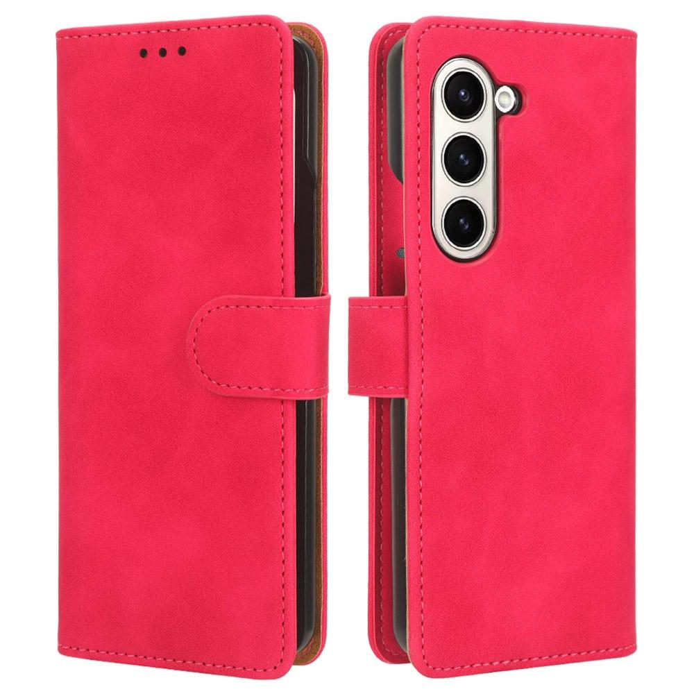SKALO Samsung Z Fold5 Plånboksfodral i PU-Läder - Cerise