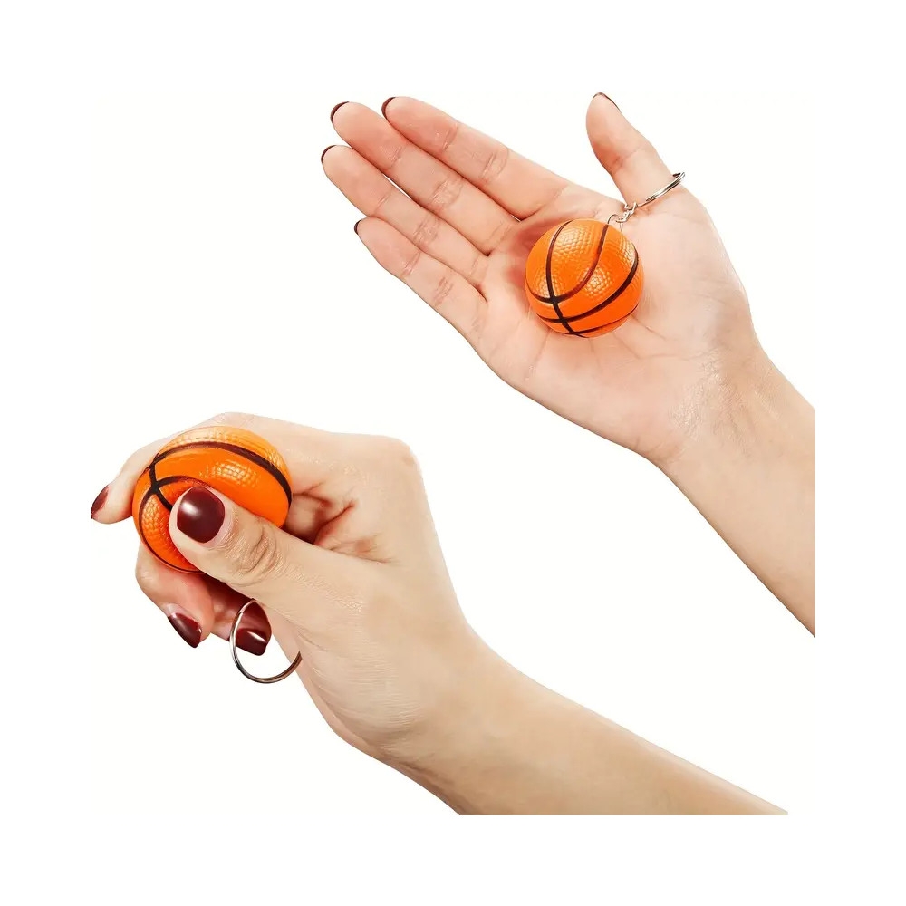Nyckelring - Basketboll - Stressboll - Klämboll - Anti-stress