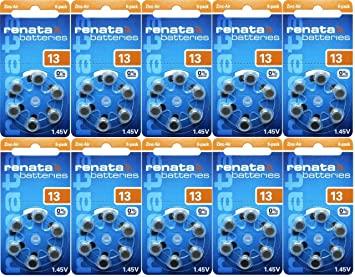 13 RENATA 10-Pack - 60stycken hörapparatsbatterier nr13