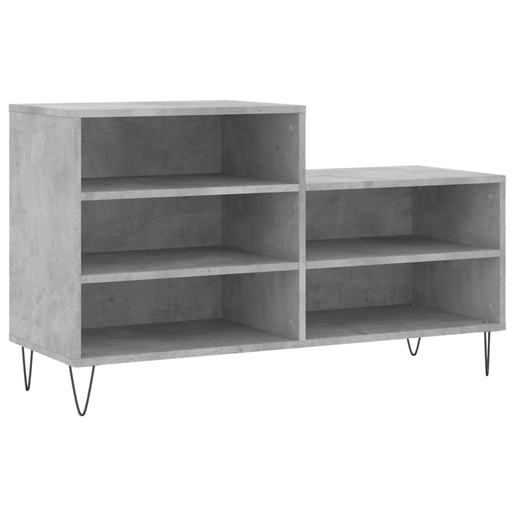 vidaXL Skoskåp betonggrå 102x36x60 cm konstruerat trä