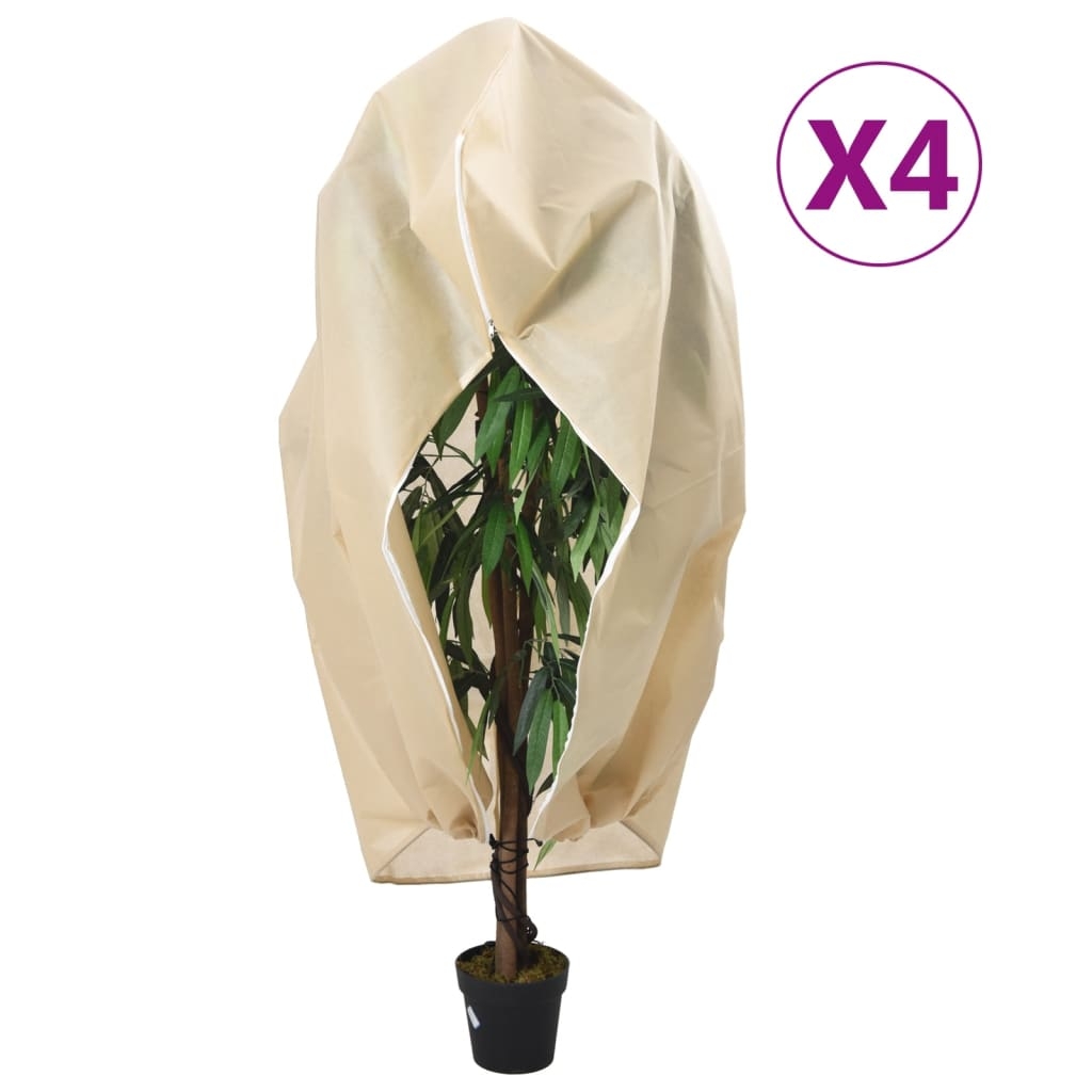 vidaXL Fiberdukar med blixtlås 4 st 70 g/m² 1x1,55 m