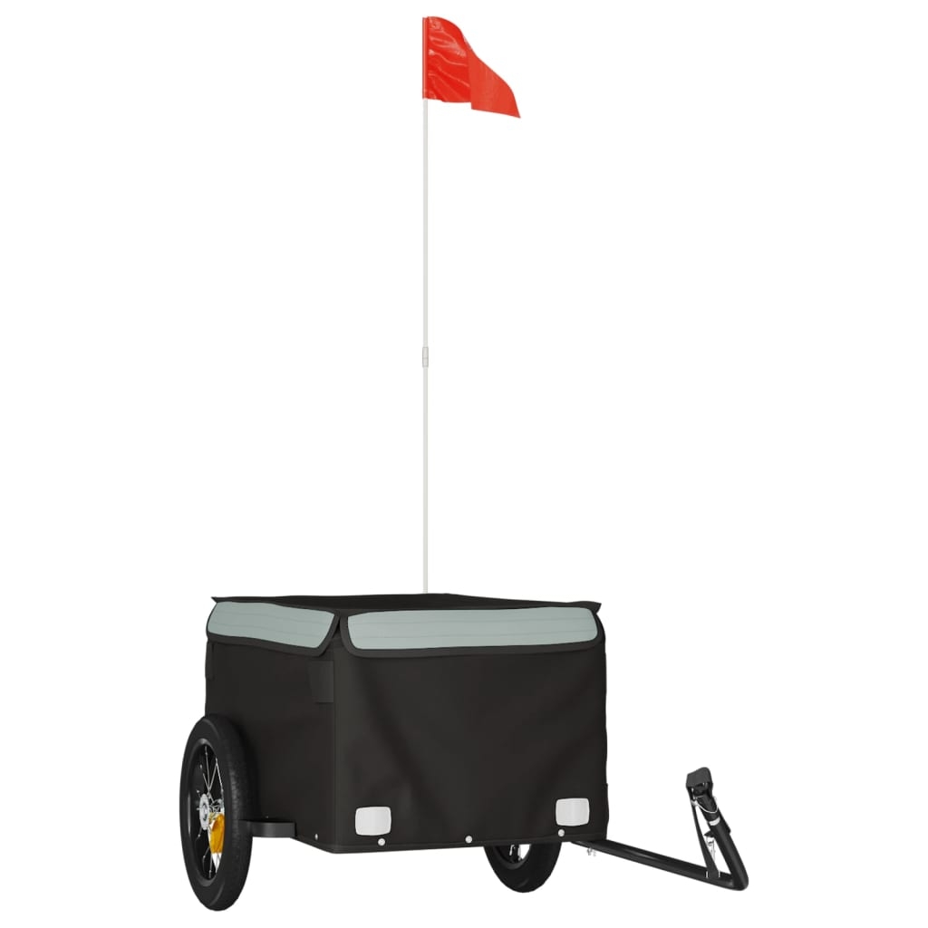 vidaXL Cykelvagn svart och grå 30 kg järn
