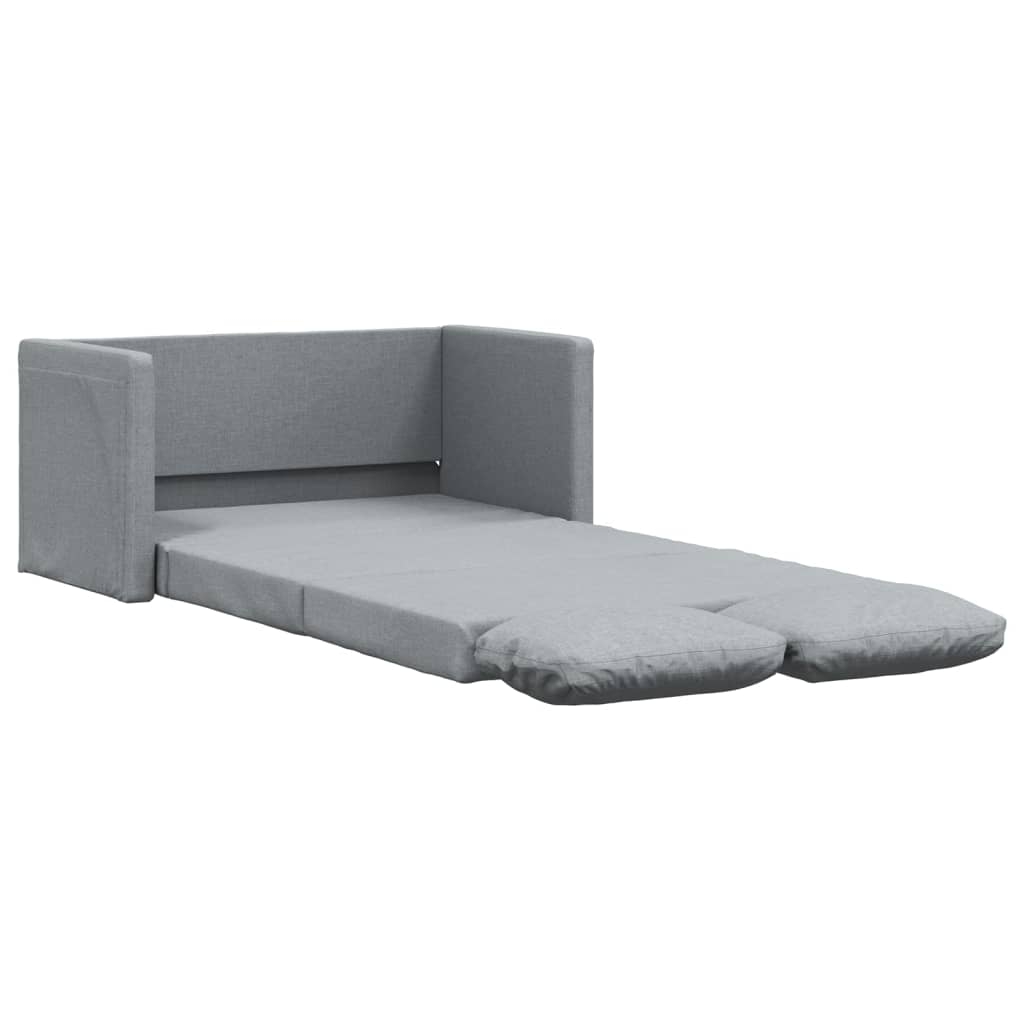 vidaXL Golvbäddsoffa 2-i-1 ljusgrå 112x174x55 cm tyg