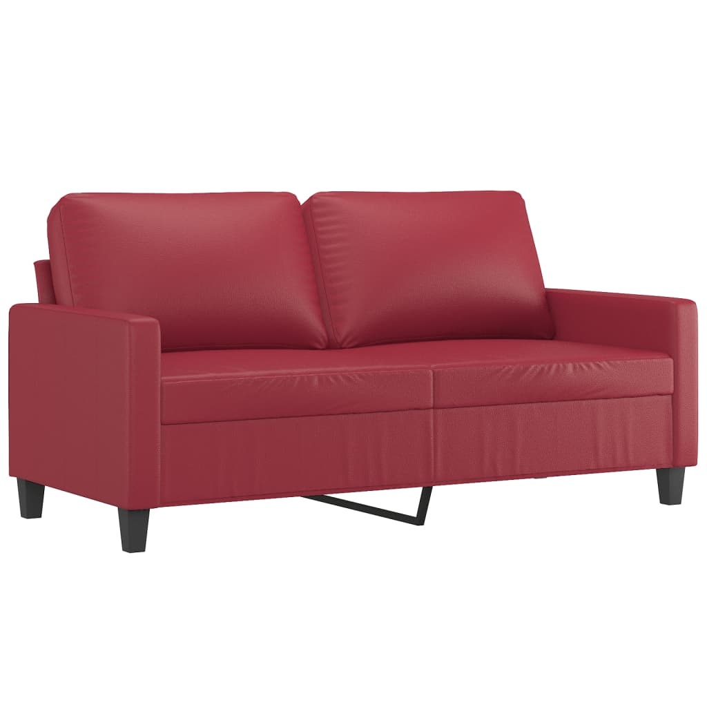 vidaXL 2-sitssoffa vinröd 140 cm fuskläder