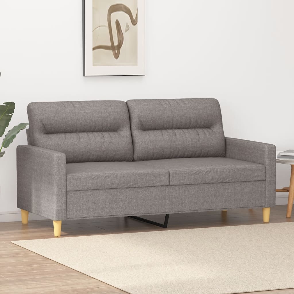 vidaXL 2-sitssoffa taupe 140 cm tyg