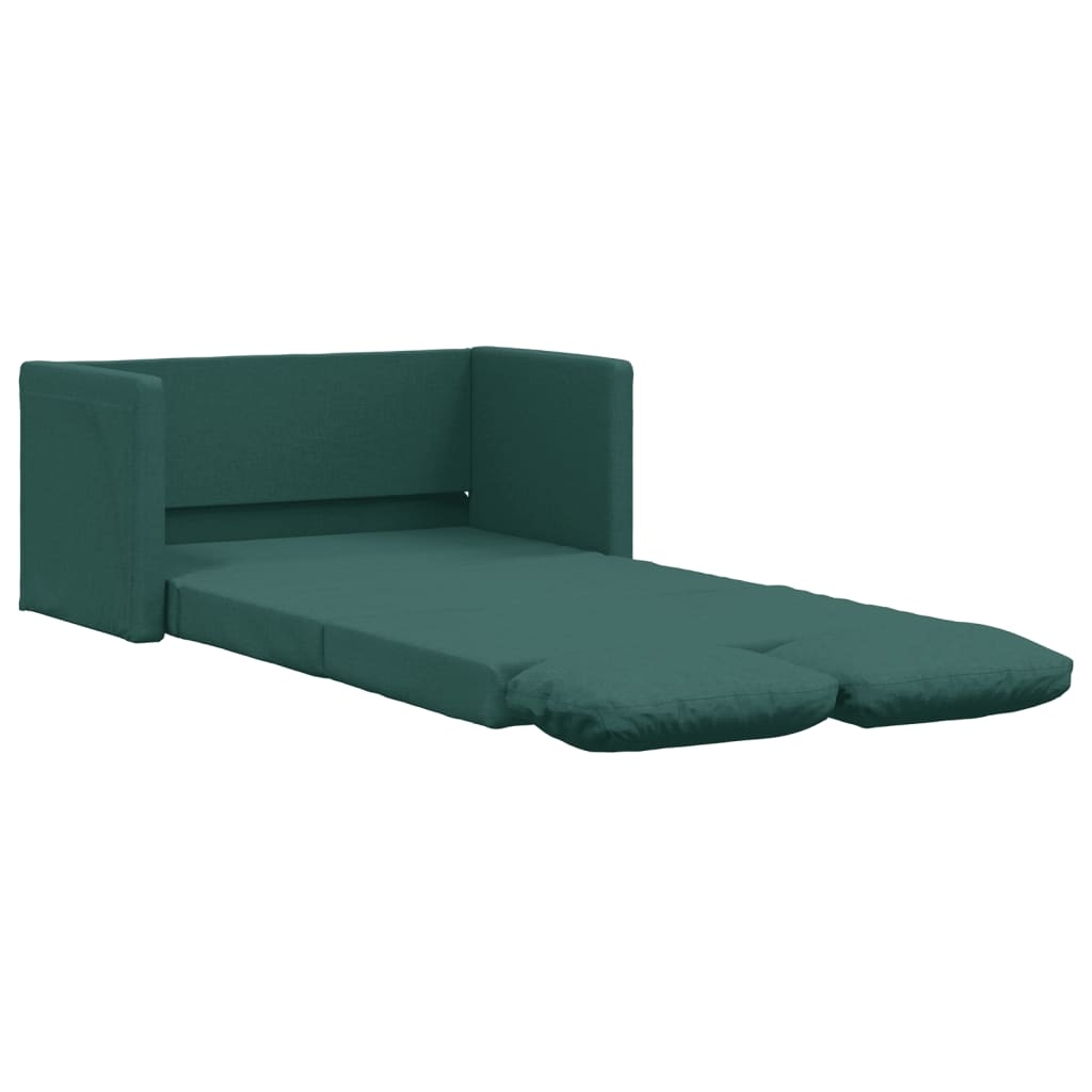 vidaXL Golvbäddsoffa 2-i-1 mörkgrön 112x174x55 cm tyg