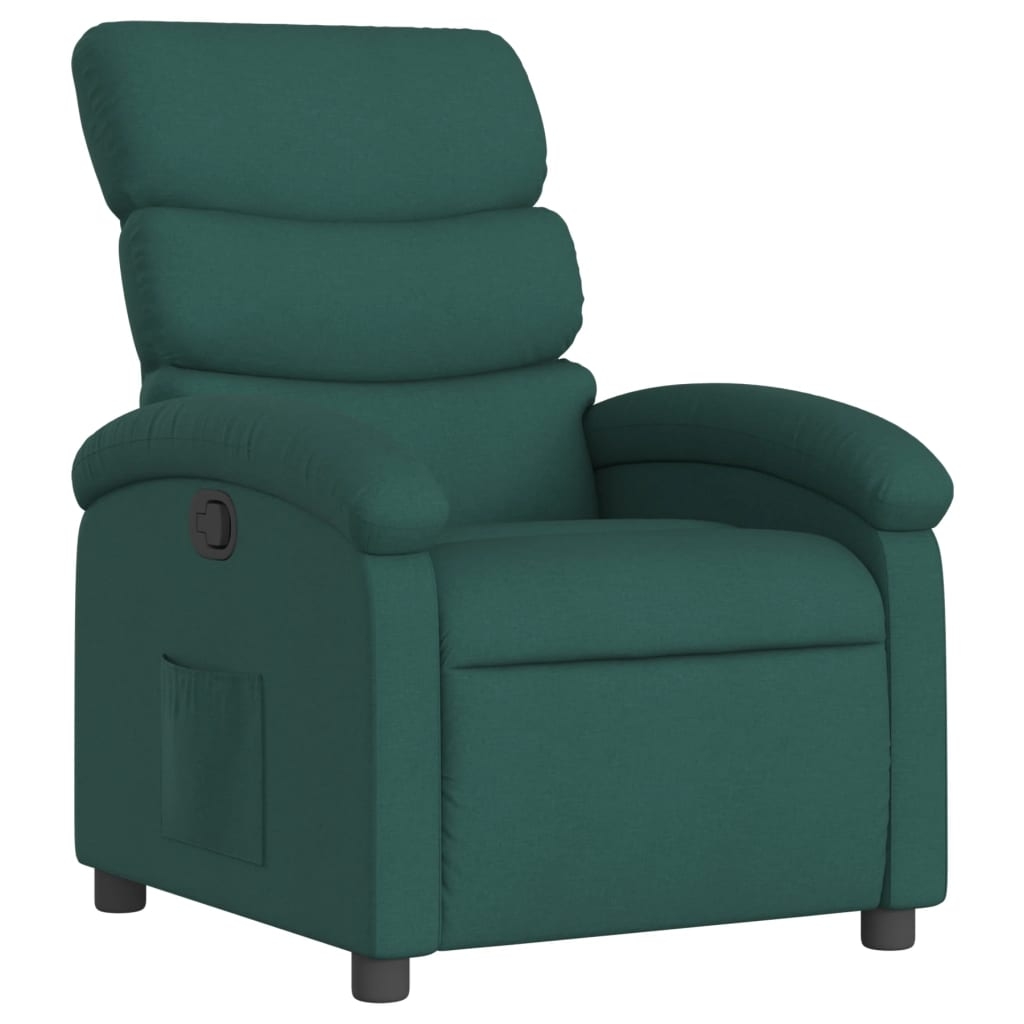 vidaXL Reclinerfåtölj mörkgrön tyg