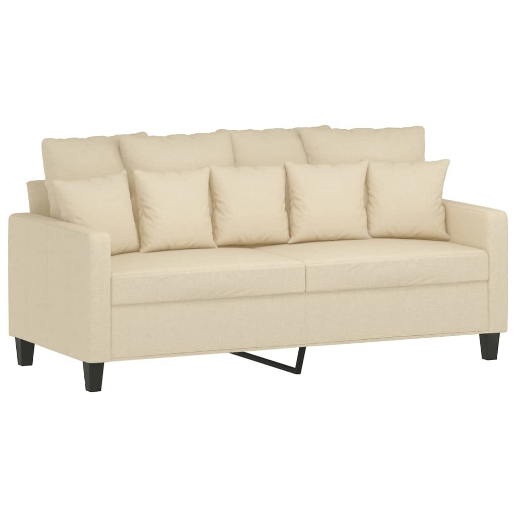 vidaXL 2-sitssoffa gräddvit 140 cm tyg