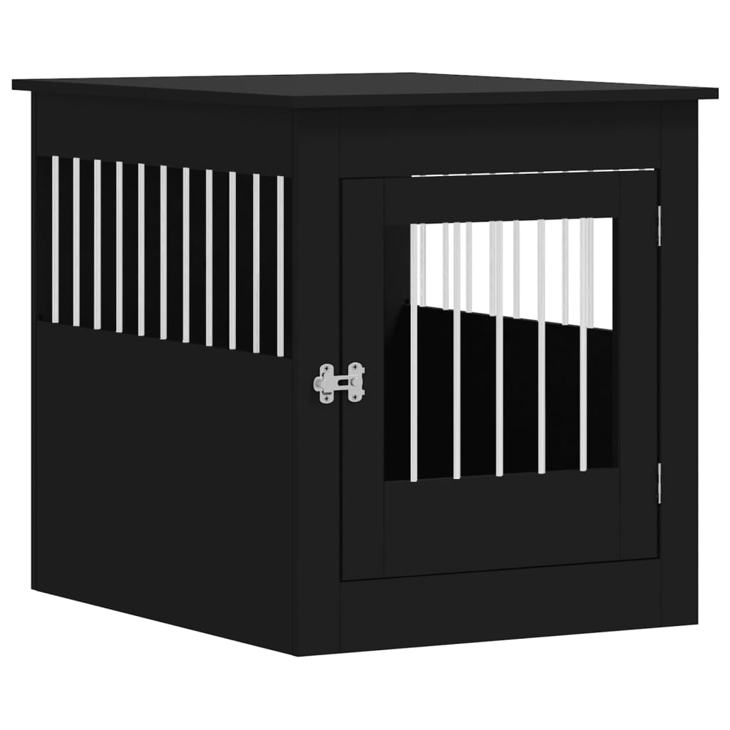 vidaXL Hundbur svart 64,5x80x71 cm konstruerat trä