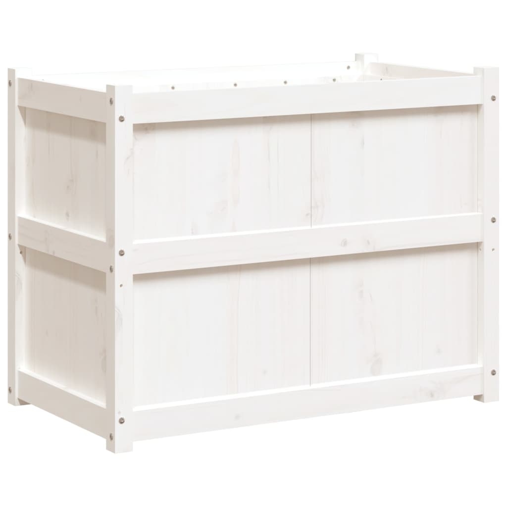 vidaXL Odlingslåda 90x50x70 cm vit massiv furu