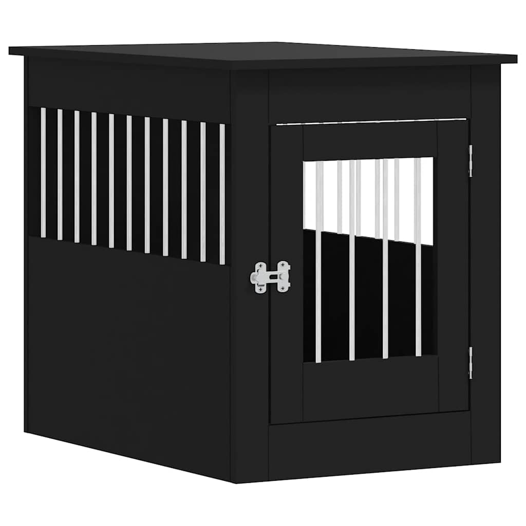 vidaXL Hundbur/sidobord svart 55x80x68 cm konstruerat trä