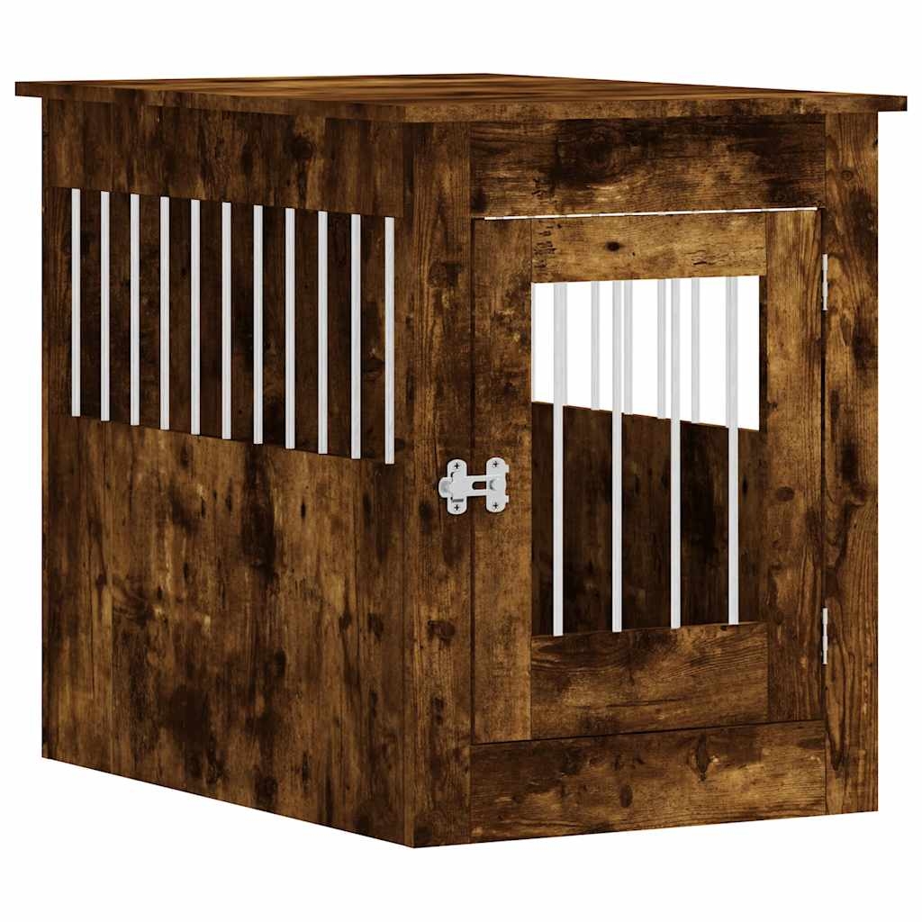 vidaXL Hundbur rökfärgad ek 55x80x68 cm konstruerat trä
