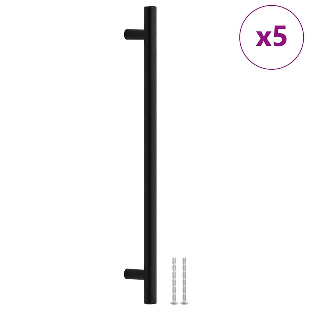 vidaXL Skåphandtag 5 st svart 224 mm rostfritt stål