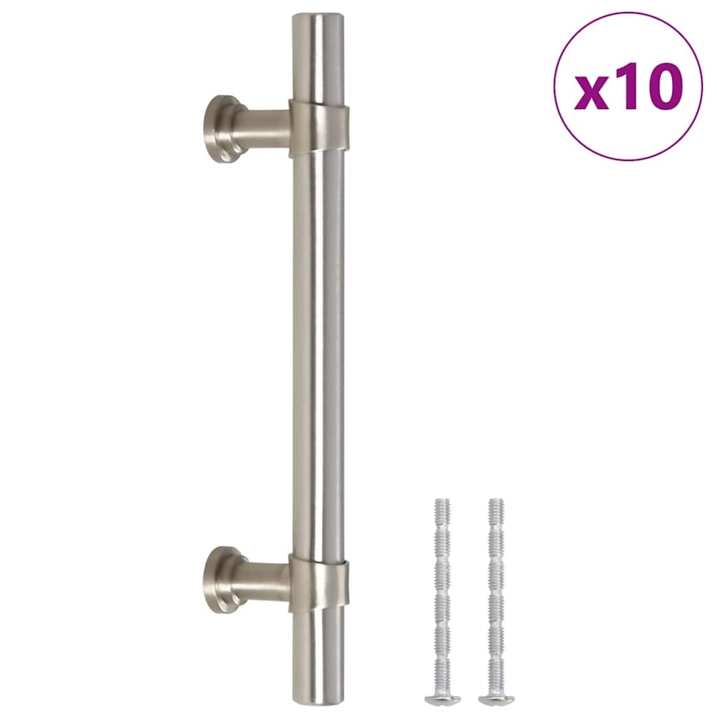 vidaXL Skåphandtag 10 st silver 96 mm rostfritt stål
