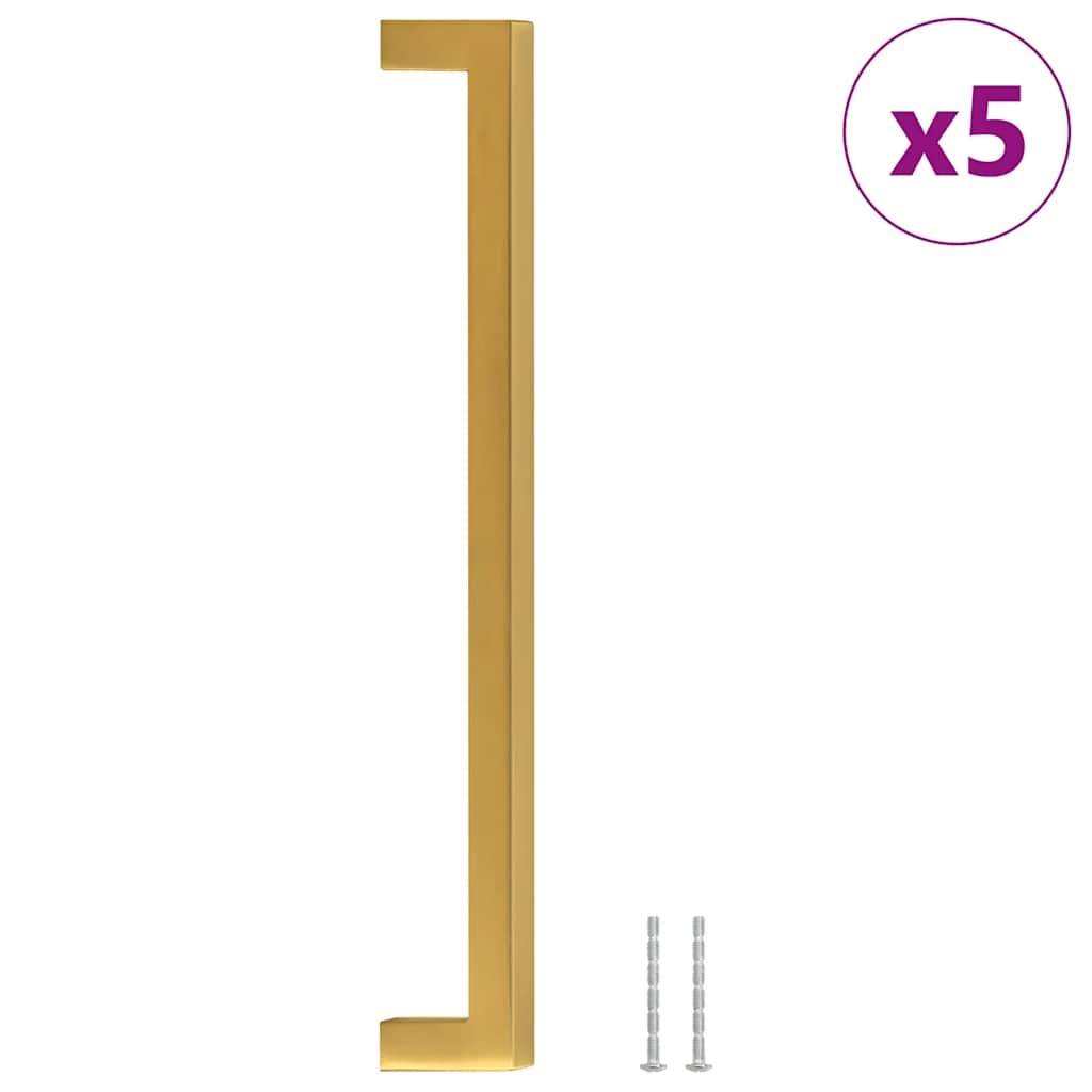 vidaXL Skåphandtag 5 st guld 224 mm rostfritt stål