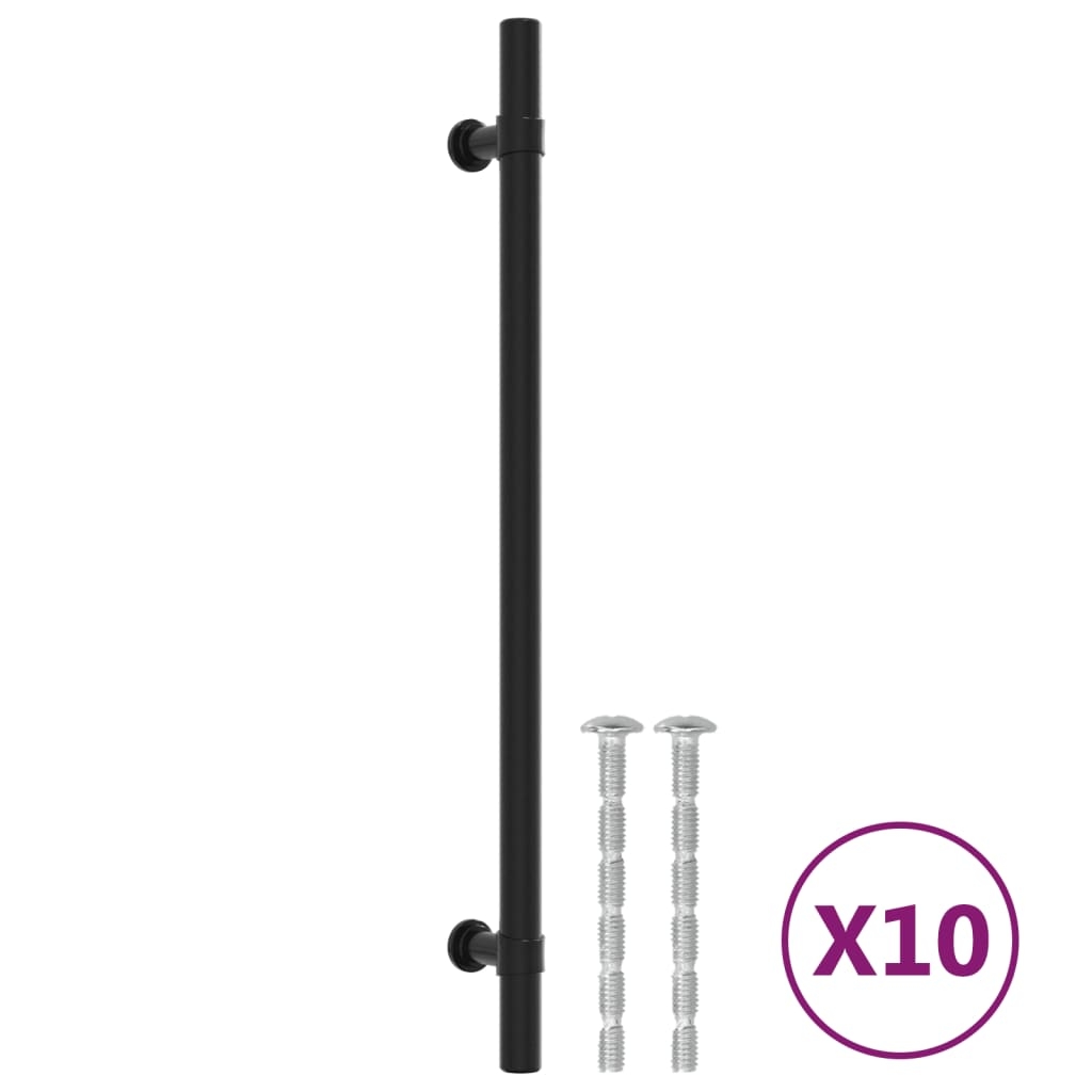 vidaXL Skåphandtag 10 st svart 224 mm rostfritt stål