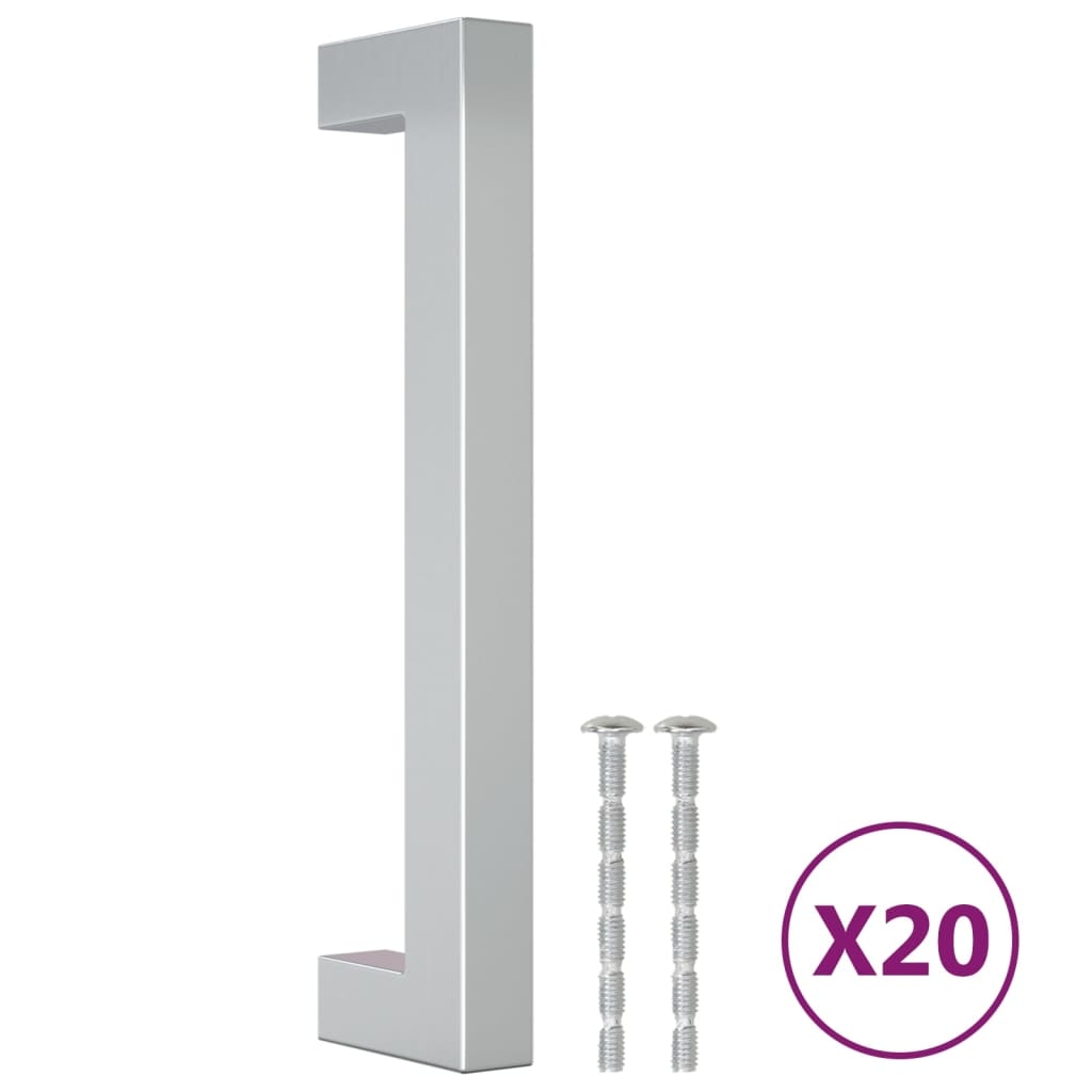 vidaXL Skåphandtag 20 st silver 128 mm rostfritt stål