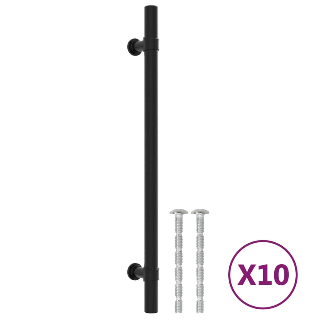 vidaXL Skåphandtag 10 st svart 192 mm rostfritt stål