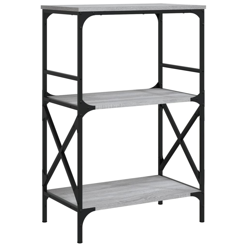 vidaXL Bokhylla 3 hyllplan grå sonoma 59x35x90,5 cm konstruerat trä